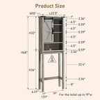 Meuble de rangement WC avec porte coulissante style grange – Noir / Gris / Blanc / Blanc cassé, style ferme