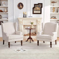Fauteuil d'appoint à pieds tournés, beige/gris/bleu, une place