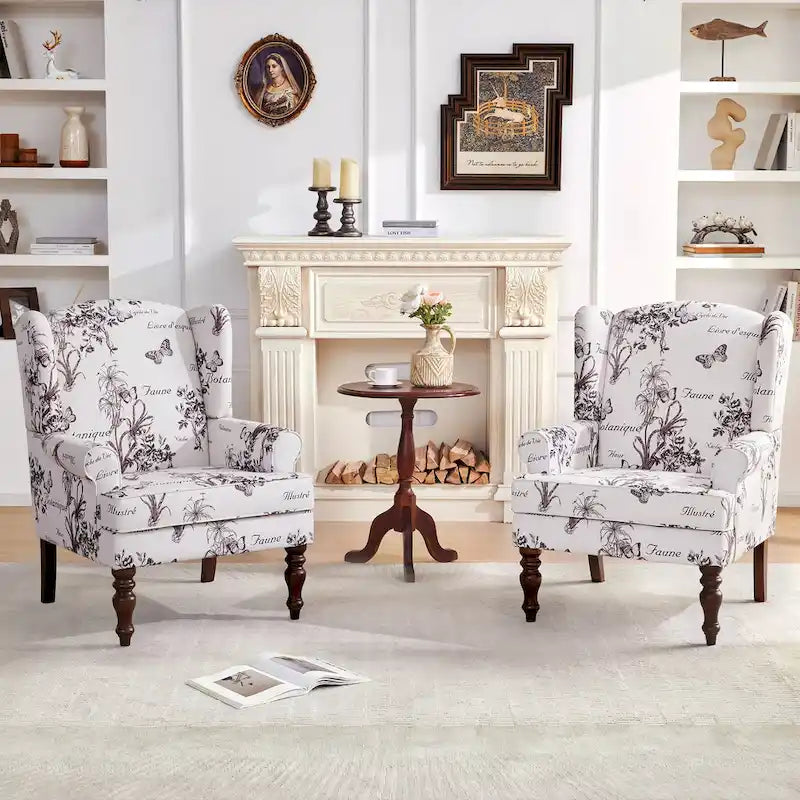 Fauteuil d'appoint à pieds tournés, beige/gris/bleu, une place