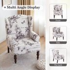 Fauteuil d'appoint à pieds tournés, beige/gris/bleu, une place