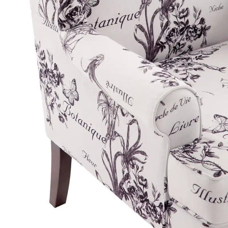 Fauteuil d'appoint à pieds tournés, beige/gris/bleu, une place