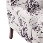 Fauteuil d'appoint à pieds tournés, beige/gris/bleu, une place