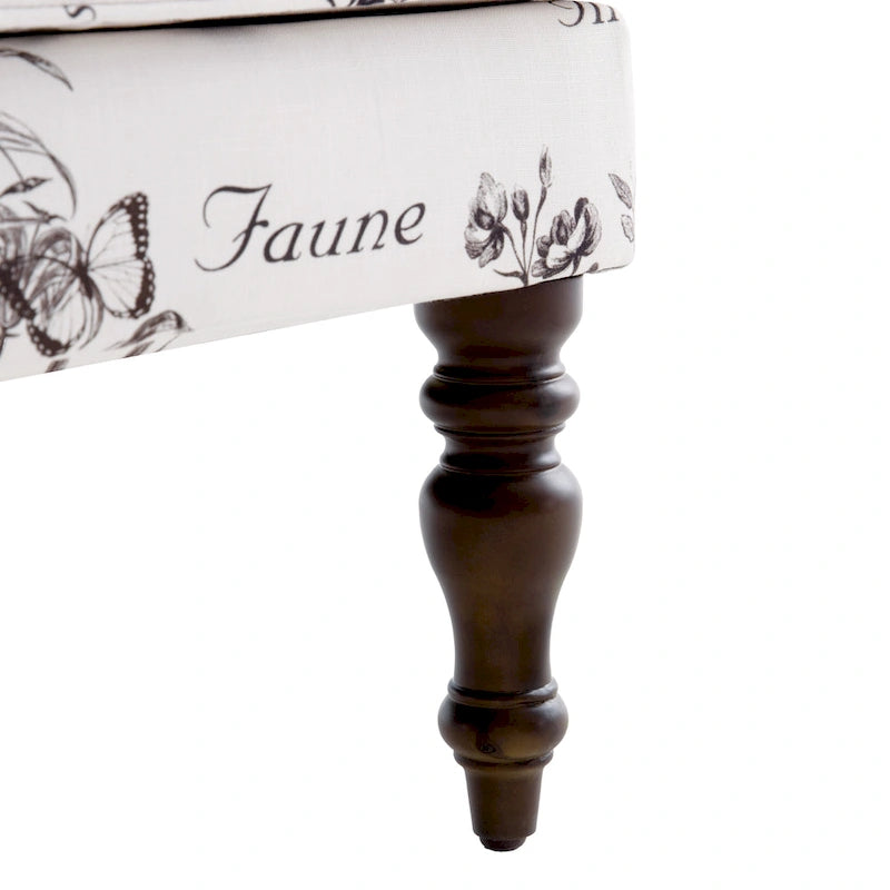 Fauteuil d'appoint à pieds tournés, beige/gris/bleu, une place