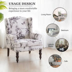 Fauteuil d'appoint à pieds tournés, beige/gris/bleu, une place