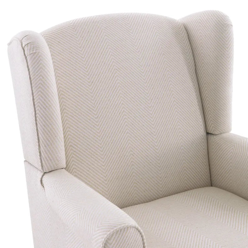 Fauteuil d'appoint à pieds tournés, beige/gris/bleu, une place