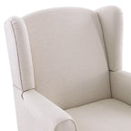 Fauteuil d'appoint à pieds tournés, beige/gris/bleu, une place