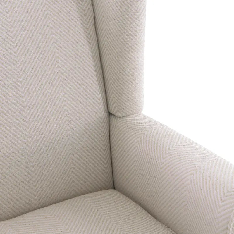 Fauteuil d'appoint à pieds tournés, beige/gris/bleu, une place