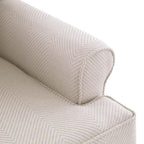 Fauteuil d'appoint à pieds tournés, beige/gris/bleu, une place