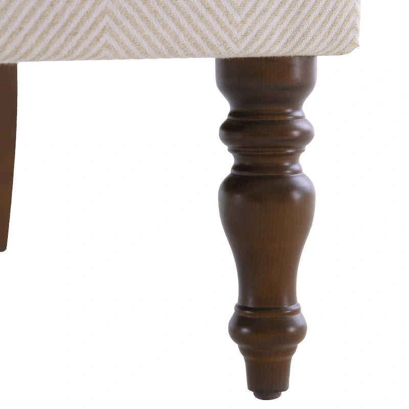 Fauteuil d'appoint à pieds tournés, beige/gris/bleu, une place