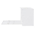 Lit escamotable grand format blanc/gris avec armoire, tiroirs et tabourets, 1 place