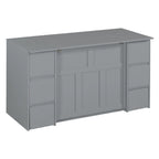 Lit escamotable grand format blanc/gris avec armoire, tiroirs et tabourets, 1 place
