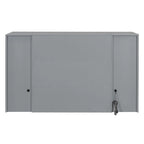 Lit escamotable grand format blanc/gris avec armoire, tiroirs et tabourets, 1 place